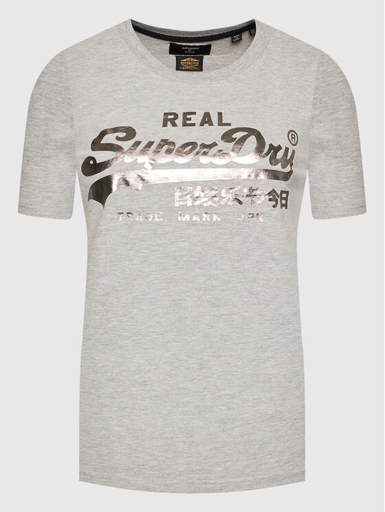 Superdry Superdry T-shirt Boho Sparkle W1010731A Siva Regular Fit