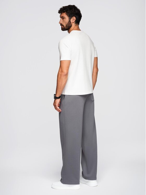 Ombre Ombre T-Shirt OM-TSCT-0240 Biały Comfortable Fit