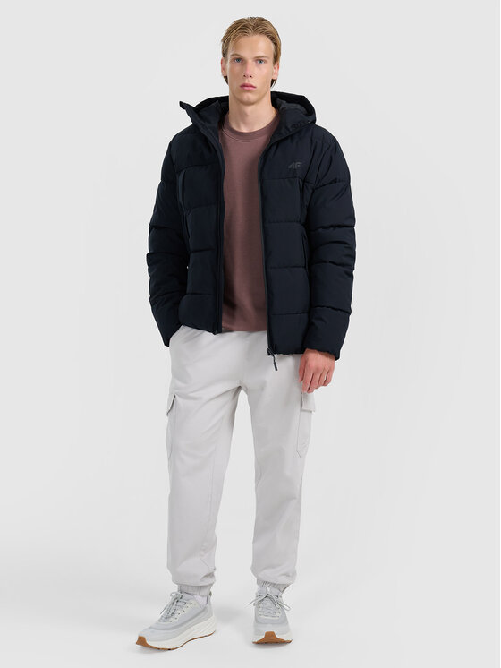 4F 4F Kurtka puchowa URBAN COMMUTER Czarny Regular Fit