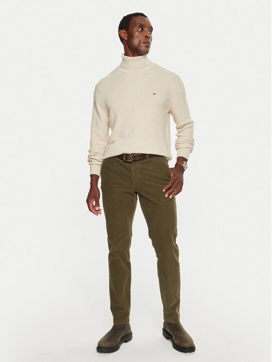 Tommy Hilfiger Tommy Hilfiger Штани з тканини MW0MW32932 Хакі Regular Fit