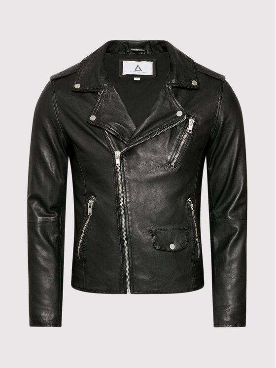 Serge Pariente Serge Pariente Odinė striukė Rocky Juoda Regular Fit