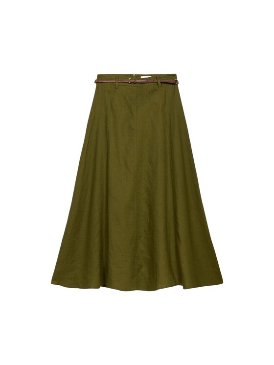 Oltre Oltre Spódnica maxi 1156R001512N035 Zielony A-Line Fit