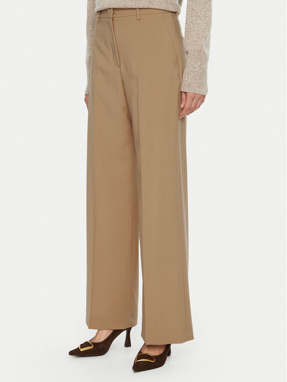 Weekend Max Mara Weekend Max Mara Palazzo kalhoty Visivo 2515131041 Béžová Wide Leg