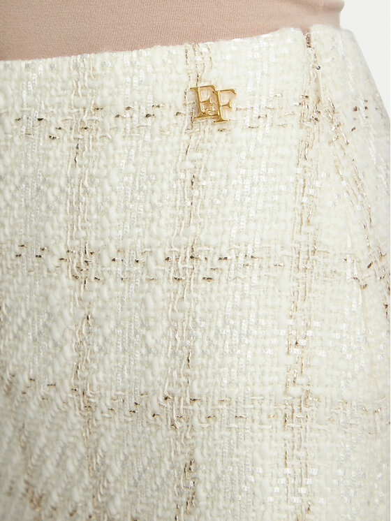 Elisabetta Franchi Elisabetta Franchi Spódnica ołówkowa GO-232-67E2-V440 Kremowy Slim Fit