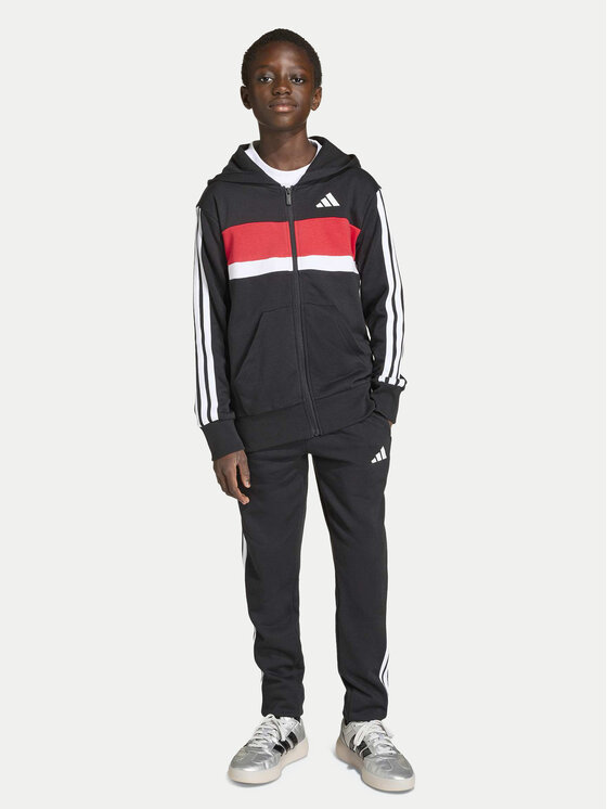 adidas adidas Trenirka Seasonal Essentials Tiberio 3 Stripes French Terry KC6415 Črna Regular Fit