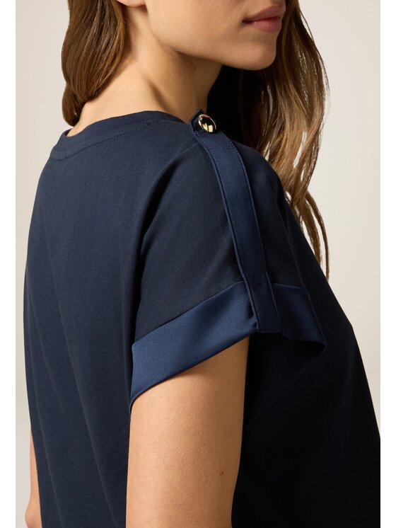 Oltre Oltre T-Shirt G435J004252N034 Niebieski Over Fit