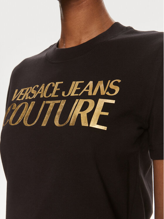 Versace Jeans Couture Versace Jeans Couture Футболка 76HAHT04 Чорний Slim Fit