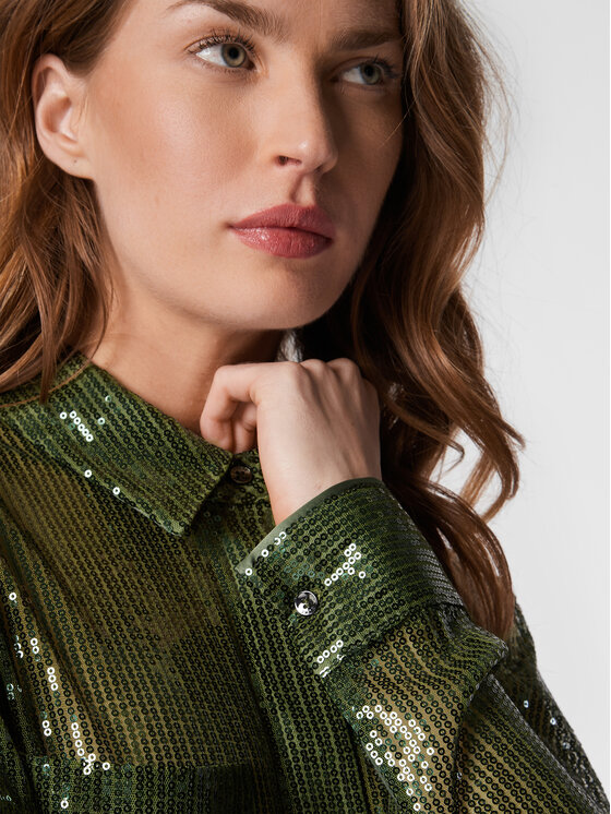 Guess Guess Риза Maya W2BH69 KBDV0 Зелен Slim Fit