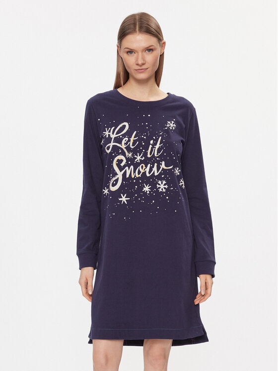 Triumph Triumph Camicia da notte Winter Moments NDK X 10216545 Blu scuro