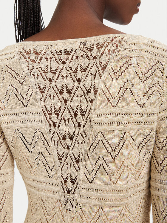 Guess Guess Трикотажна сукня W5GK48 Z3E22 Бежевий Slim Fit