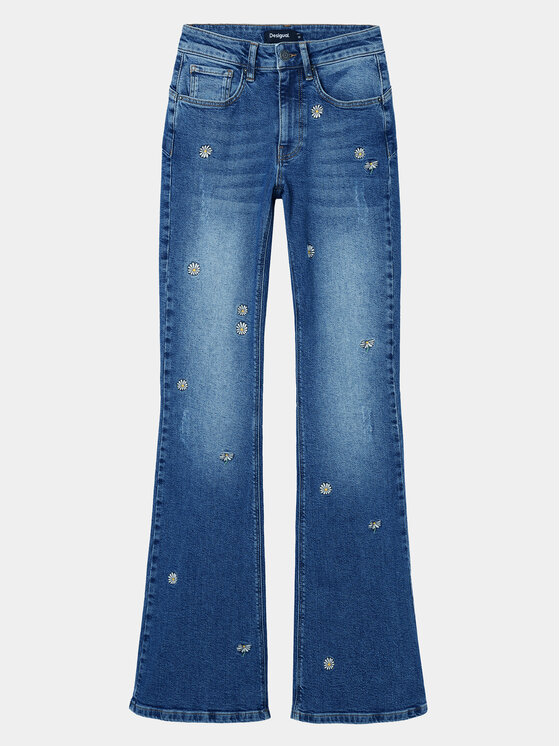 Desigual Desigual Jeans Daisies 24SWDD33 Blu Flare Fit