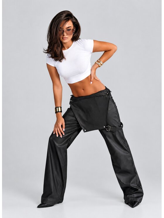 Love Saints Love Saints Spodnie skórzane L26LF-WZ-K01 Czarny Regular Fit