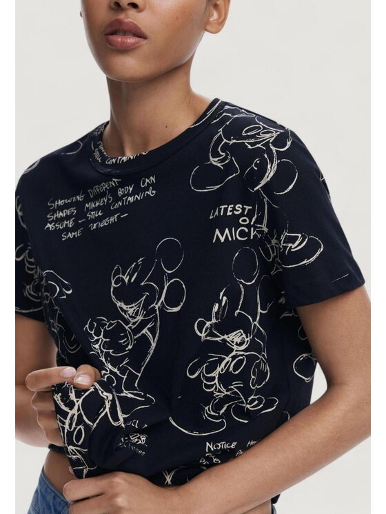 Desigual Desigual T-Shirt TS_MICKEY SKETCH Γκρι Casual Fit