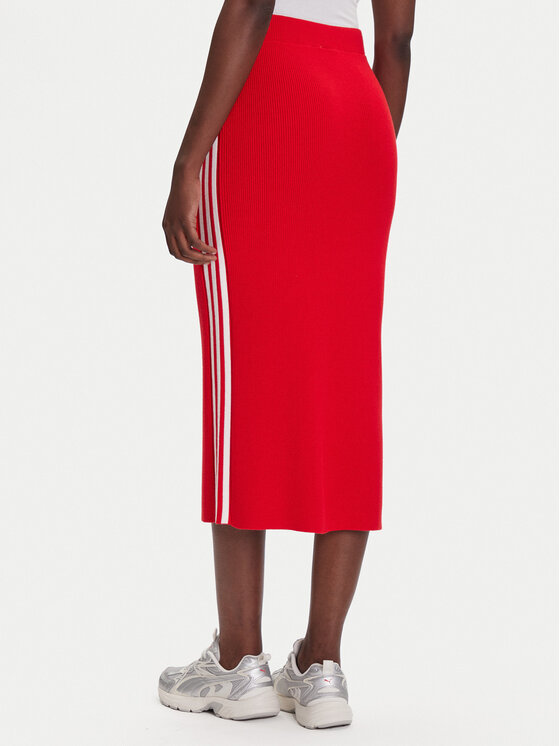 adidas adidas Bleistiftrock adicolor Knit 3-Stripes JW2660 Rot Regular Fit