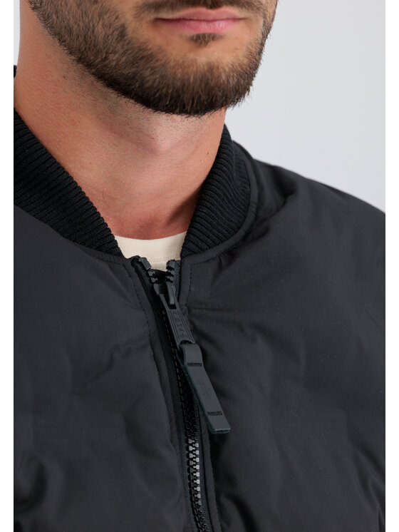 Alpha Industries Alpha Industries Kurtka zimowa MA-1 Embroidery Logo Puffer Bomber Jacket Czarny Relaxed Fit