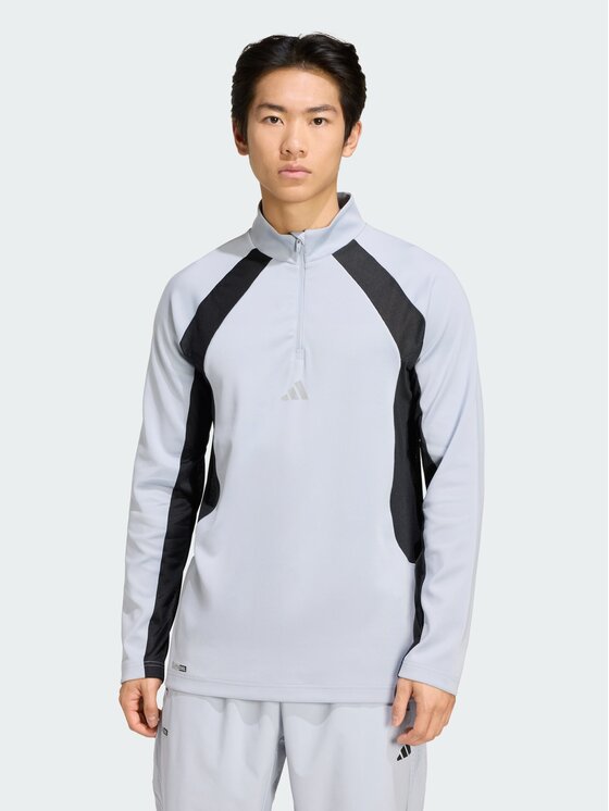 adidas adidas Koszulka techniczna Tech Apparel 1/4 Zip Szary Regular Fit