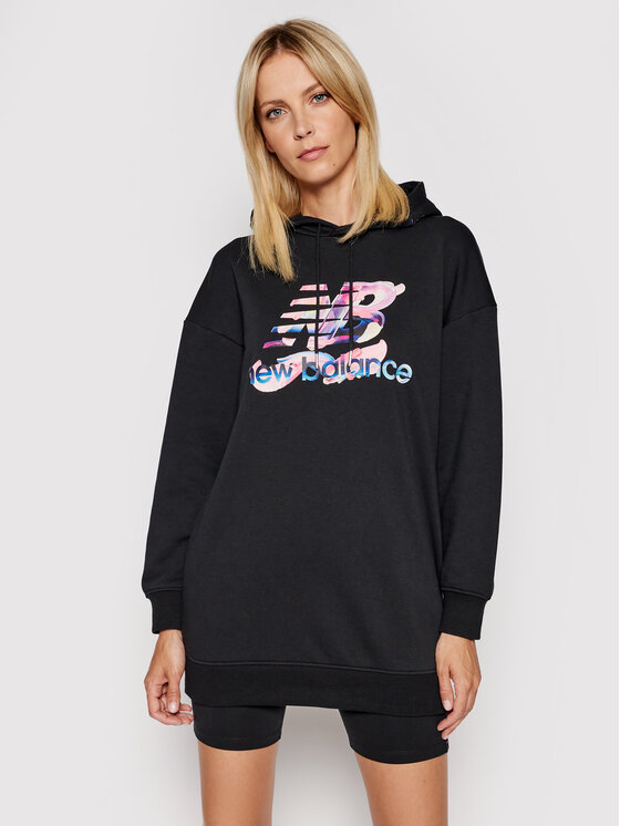 New Balance Rochie tricotată Athletics Erin Loree Hoodie WD11506 Negru Oversize