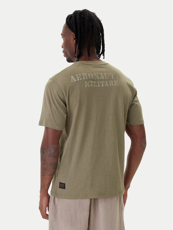 Aeronautica Militare Aeronautica Militare Tricou 261TS2543UJ00686 Verde Regular Fit