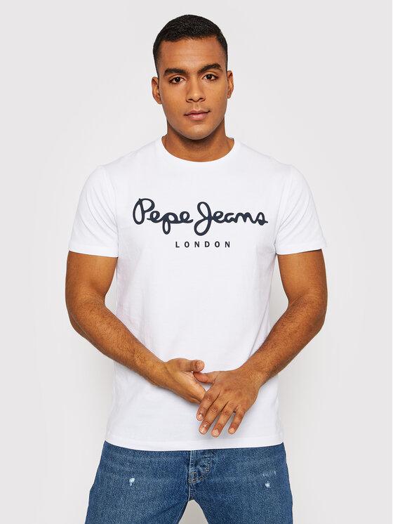 Pepe Jeans Pepe Jeans Тишърт Original PM508210 Бял Slim Fit