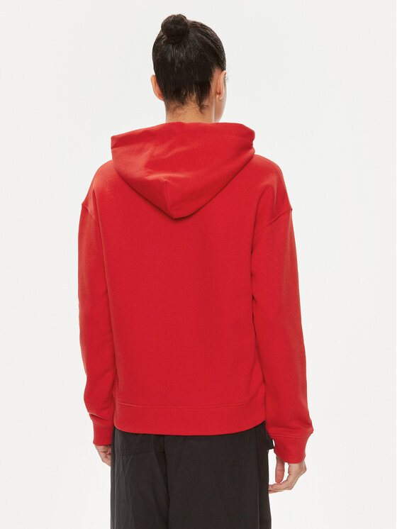 Tommy Jeans Tommy Jeans Pulóver Logo Drawcord DW0DW17794 Piros Boxy Fit