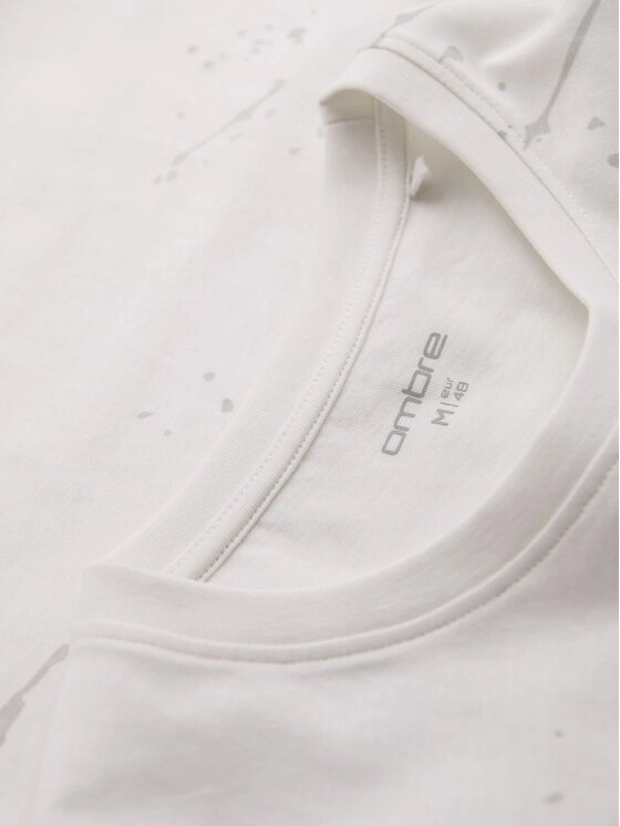 Ombre Ombre T-Shirt OM-TSFP-0187 Biały Regular Fit