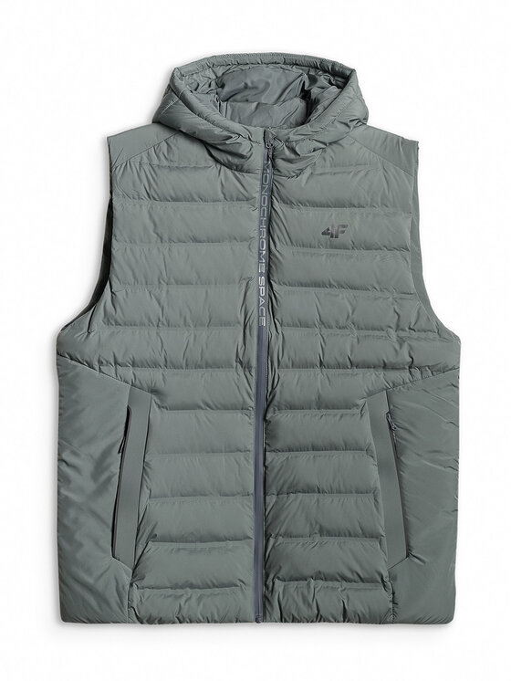 4F 4F Kamizelka MIDSHOP TEXTILE Zielony jasny Regular Fit