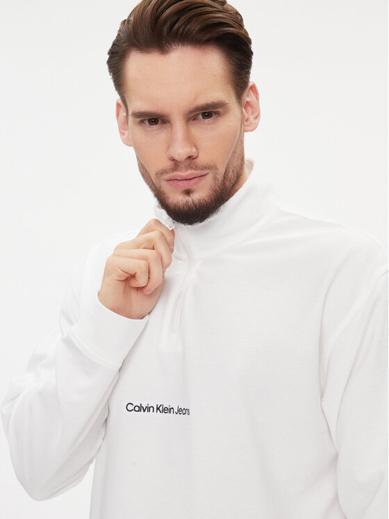 Calvin Klein Jeans Calvin Klein Jeans Džemperis Instit J30J323493 Balta Regular Fit