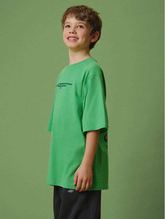 4F 4F T-Shirt ENJOY THE OUTDOORS Zielony Loose Fit