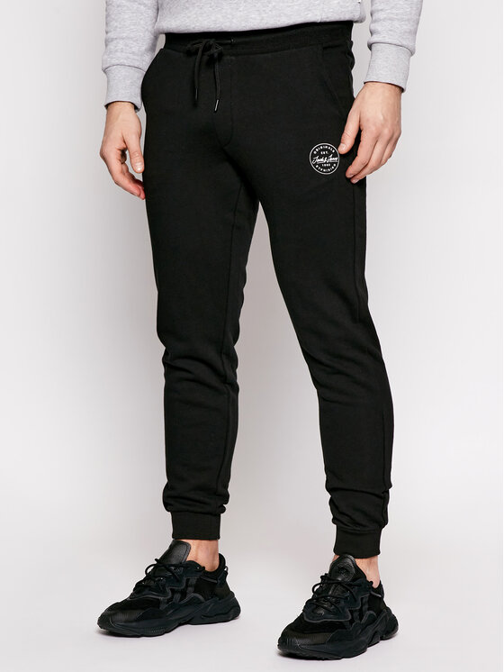 Jack&Jones Teplákové nohavice Gordon 12165322 Čierna Regular Fit