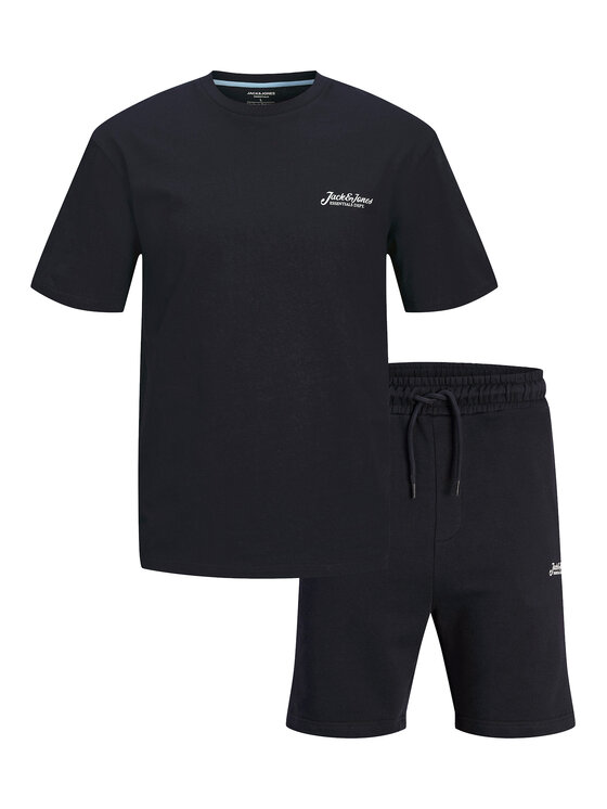 Jack&Jones Jack&Jones Komplektas: marškinėliai ir sportiniai šortai Beau 12277466 Tamsiai mėlyna Relaxed Fit