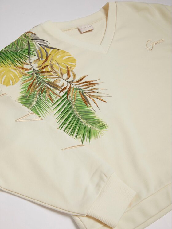 Guess Guess Світшот Palm W3GQ16 K8802 Écru Relaxed Fit