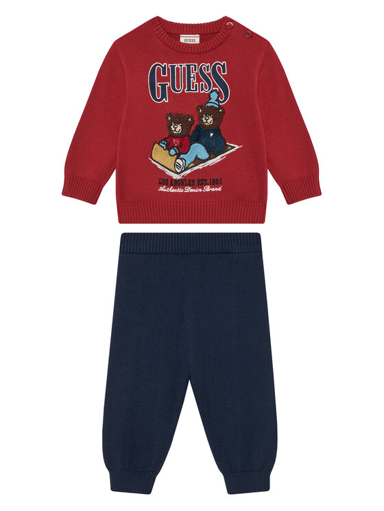 Guess Guess Σετ πουλόβερ και παντελόνι υφασμάτινο I5BG04 Z2BB0 Κόκκινο Regular Fit