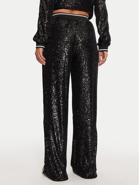 Guess Guess Штани палаццо V4BB16 KCI90 Чорний Regular Fit