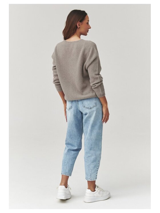 Makadamia Makadamia Sweter C38 Brązowy Loose Fit