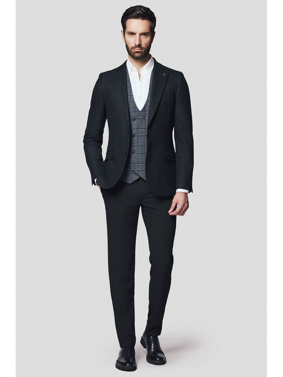 Lancerto Lancerto Marynarka Surrey MA073224000009 Czarny Slim Fit