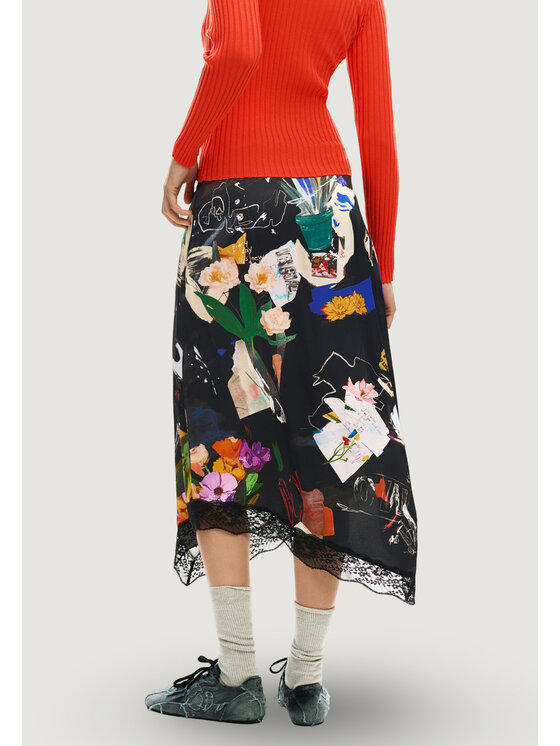 Desigual Desigual Spódnica FAL_VENT_ARTY Czarny Egg Fit