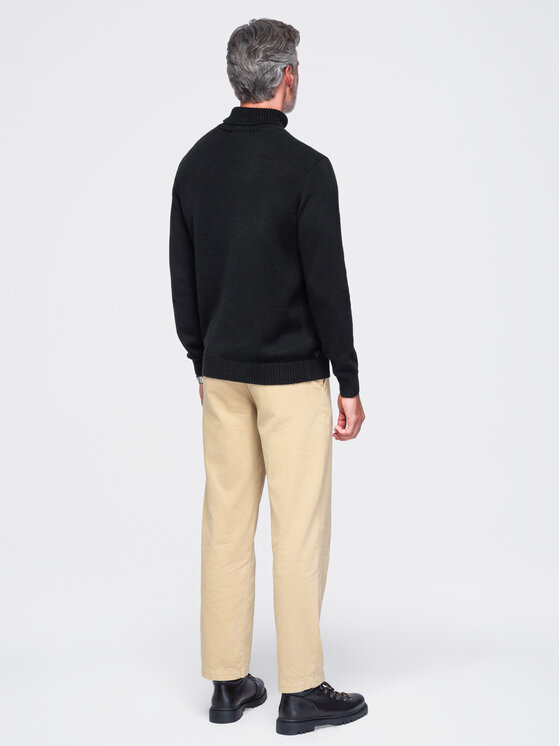Ombre Ombre Sweter OM-SWTN-0192 Czarny Regular Fit