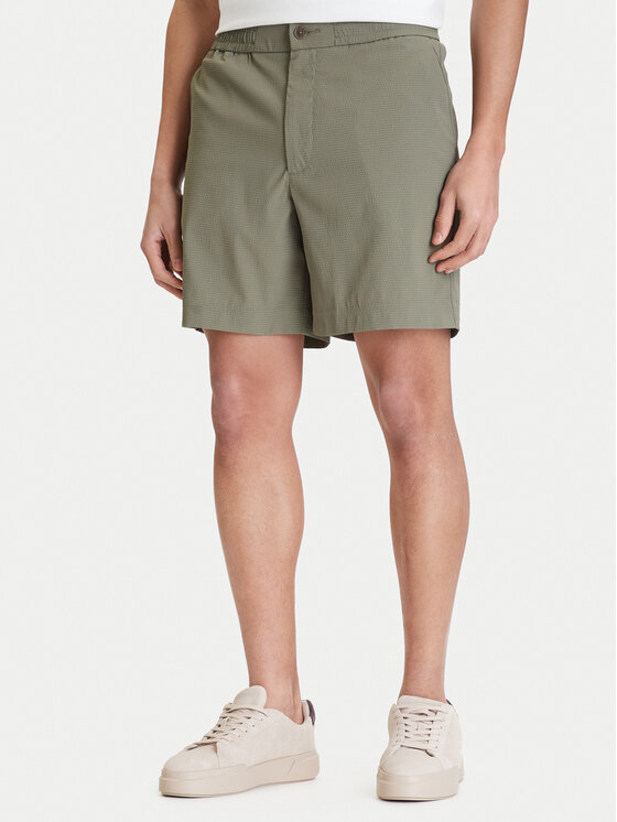 Calvin Klein Pantalon scurți din material LV04LF610G Kaki Straight Fit