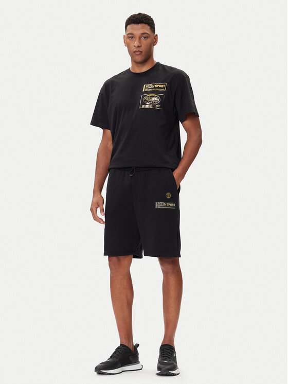 Plein Sport Plein Sport Szorty sportowe PAEC MJT2601 STE003N Czarny Regular Fit