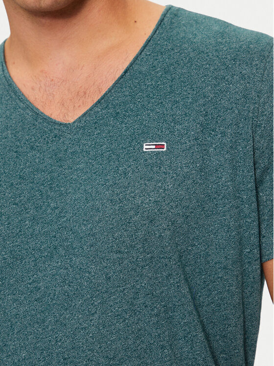 Tommy Jeans Tommy Jeans T-Shirt Jaspe DM0DM09587 Zielony Slim Fit