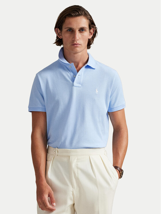 Polo Ralph Lauren Polo Ralph Lauren Тениска с яка и копчета Core Replen 710782592 Син Custom Slim Fit