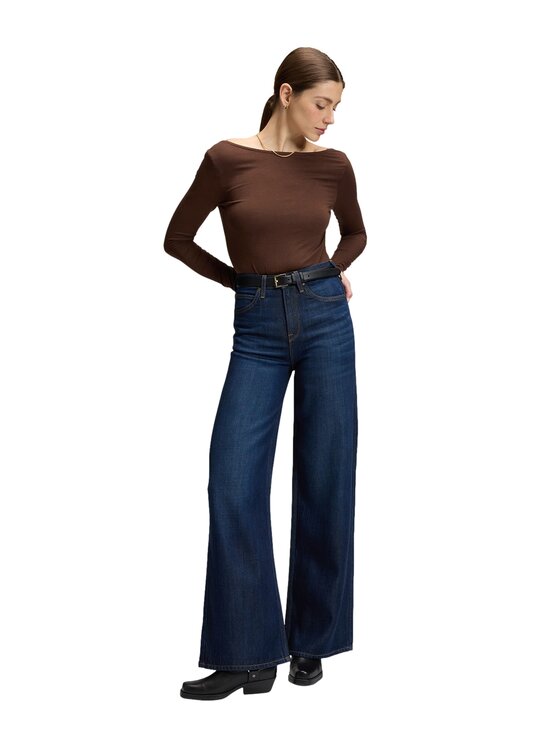 Lee Lee Jeansy 112385903 Granatowy Wide Leg