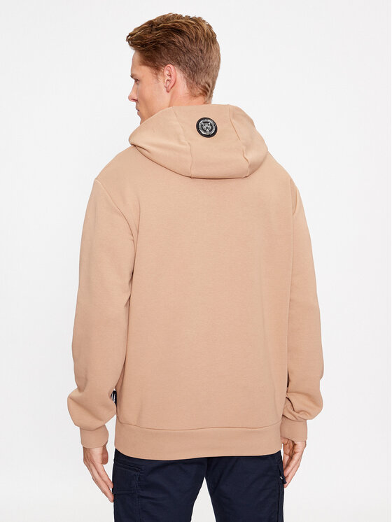 Plein Sport Plein Sport Bluza Hoodie Sweatshirt Tiger AACC MJB3109 SJO001N Beżowy Regular Fit