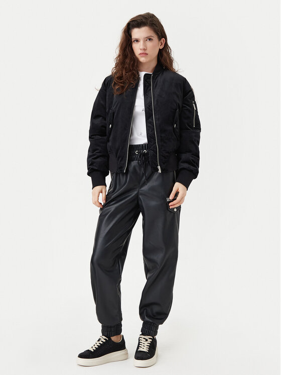 Karl Lagerfeld Jeans Karl Lagerfeld Jeans Kurtka bomber A1W15010 Czarny Regular Fit