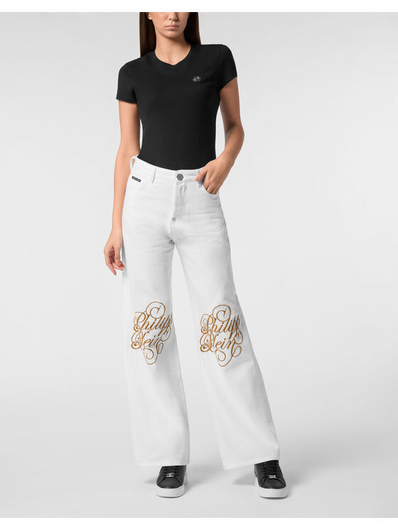 PHILIPP PLEIN PHILIPP PLEIN Jeansy 24895 Biały Skater Fit