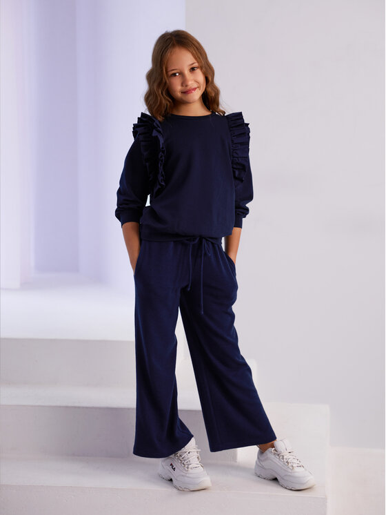 SLY SLY Bluza 4S-117B Granatowy Comfortable Fit