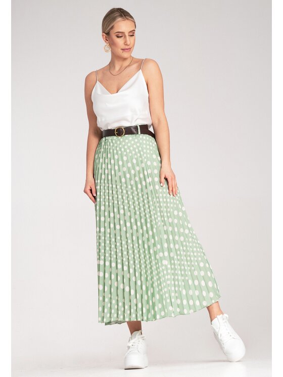 FIGL FIGL Gonna plissettata M1155 Verde Flared Fit