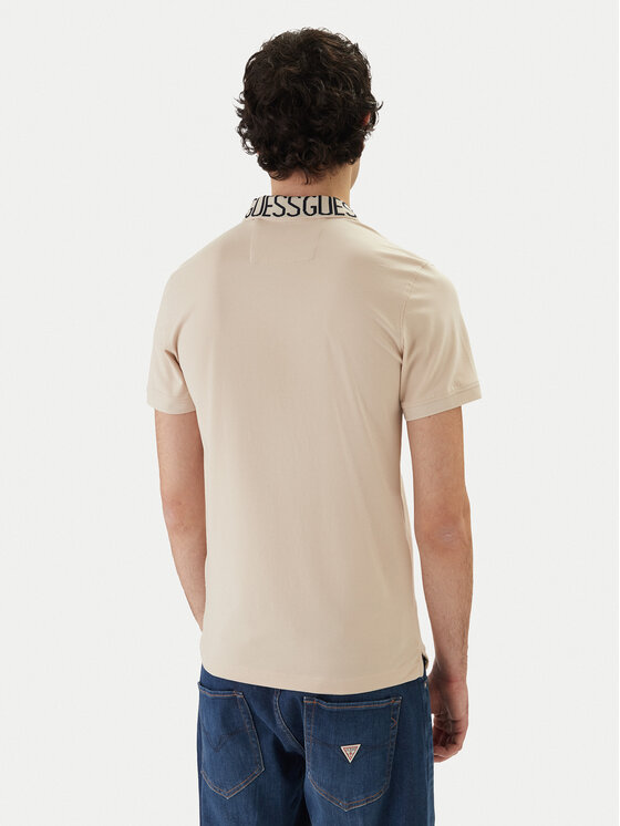 Guess Guess Polo M6GP66 K3070 Beżowy Slim Fit