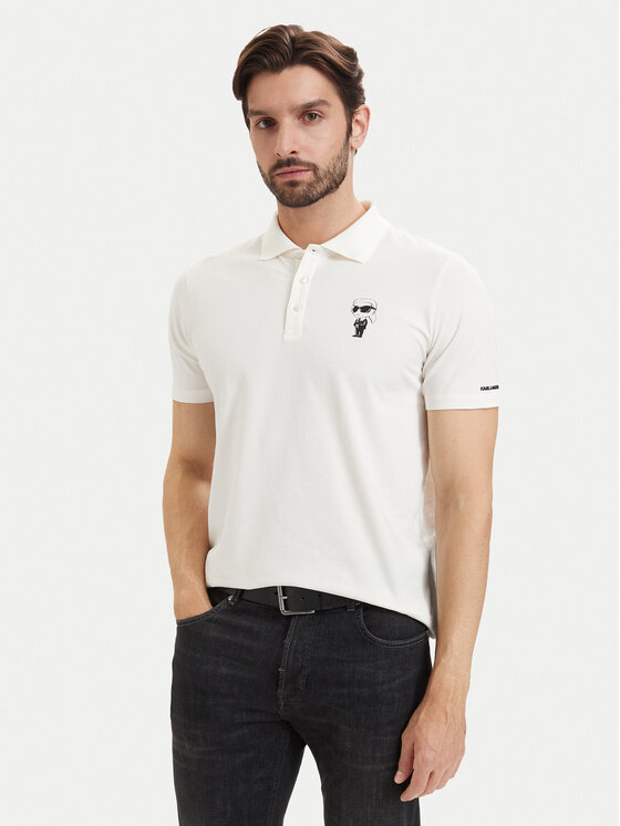 KARL LAGERFELD Tricou polo 745024 563221 Alb Regular Fit