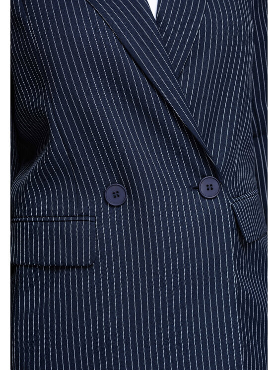 Ombre Ombre Marynarka OW-BLZB-0113 Granatowy Slim Fit